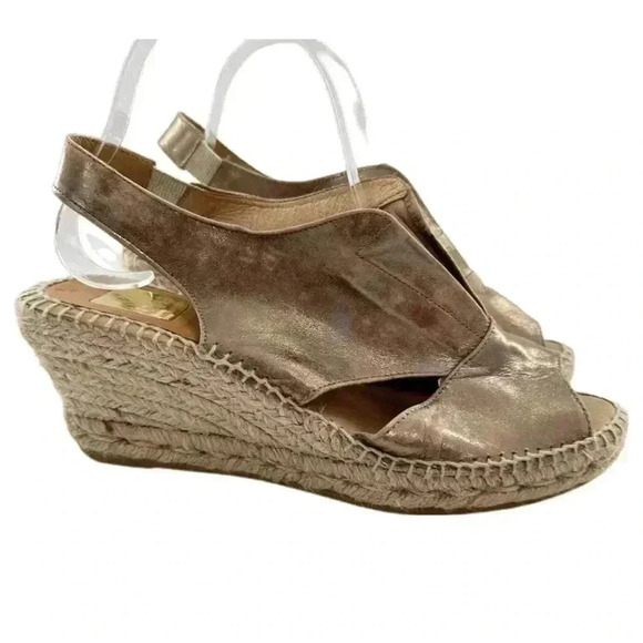 Kanna womens espadrilles size 40 bronze leather wedges costal - Picture 14 of 14